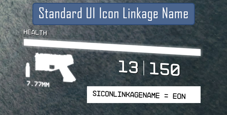 Screenshot of icon and linkage name in game